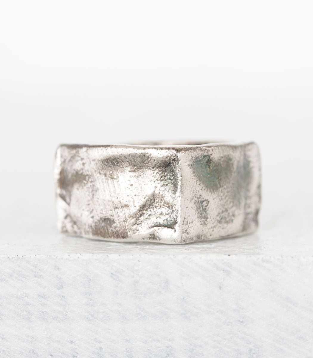Silber Ring Steinstruktur Gr. 56