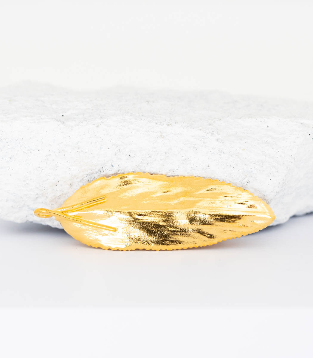 Gold Anhänger Salbeiblatt