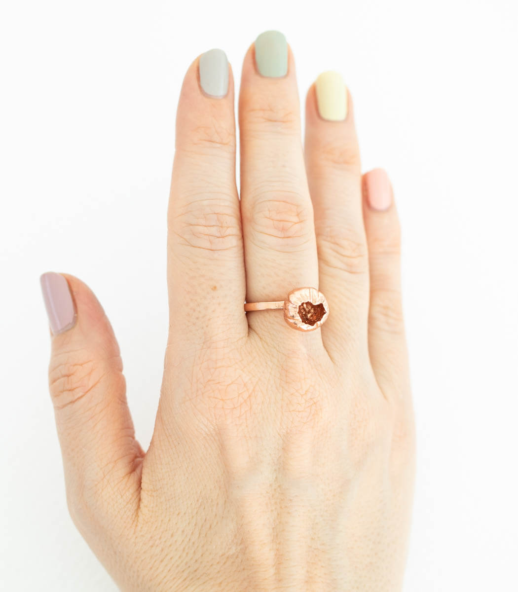 Bronze Ring Blüte Gr. 56