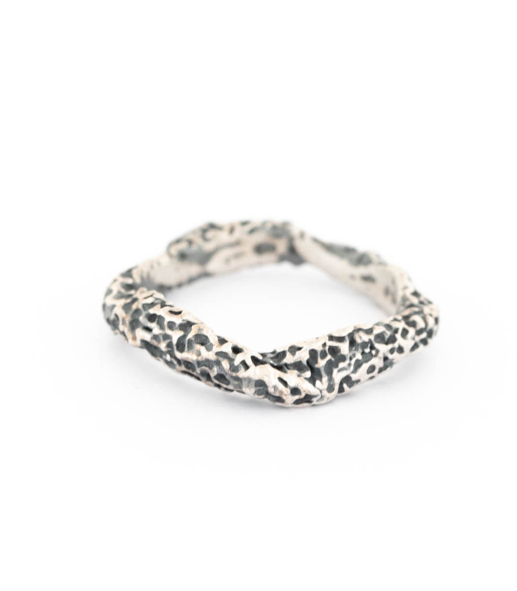 Silber Ring Korallenstruktur schmal Gr. 53