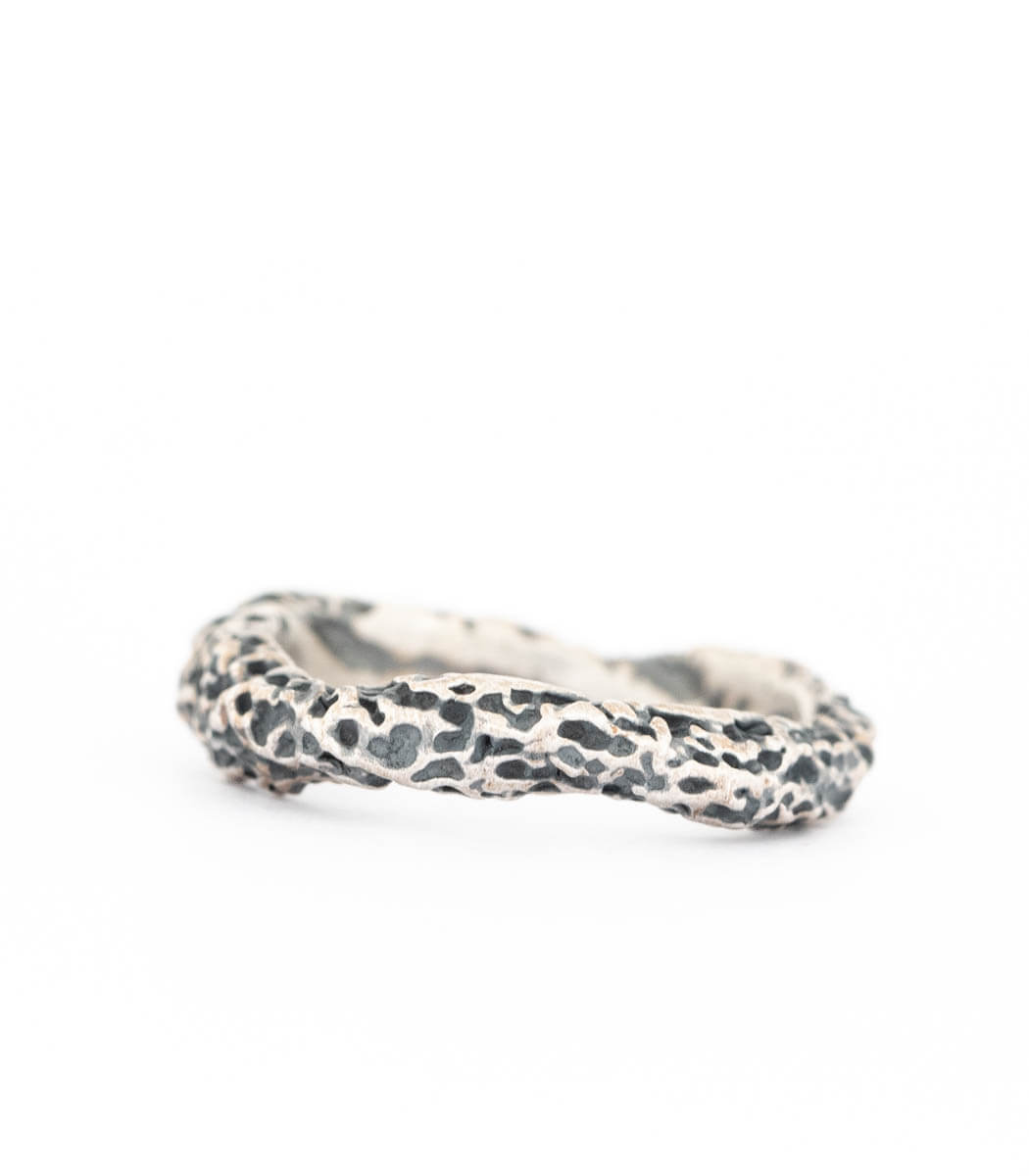 Silber Ring Korallenstruktur schmal Gr. 53