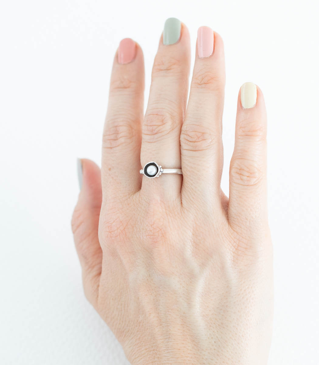 Silber Ring Blütenkelch Gr. 55