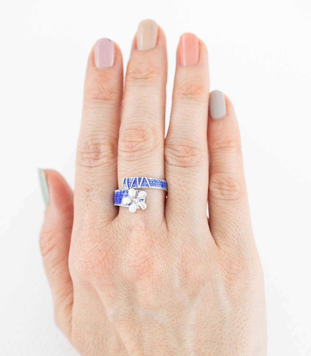 Silber Ring Blume Gr. 63