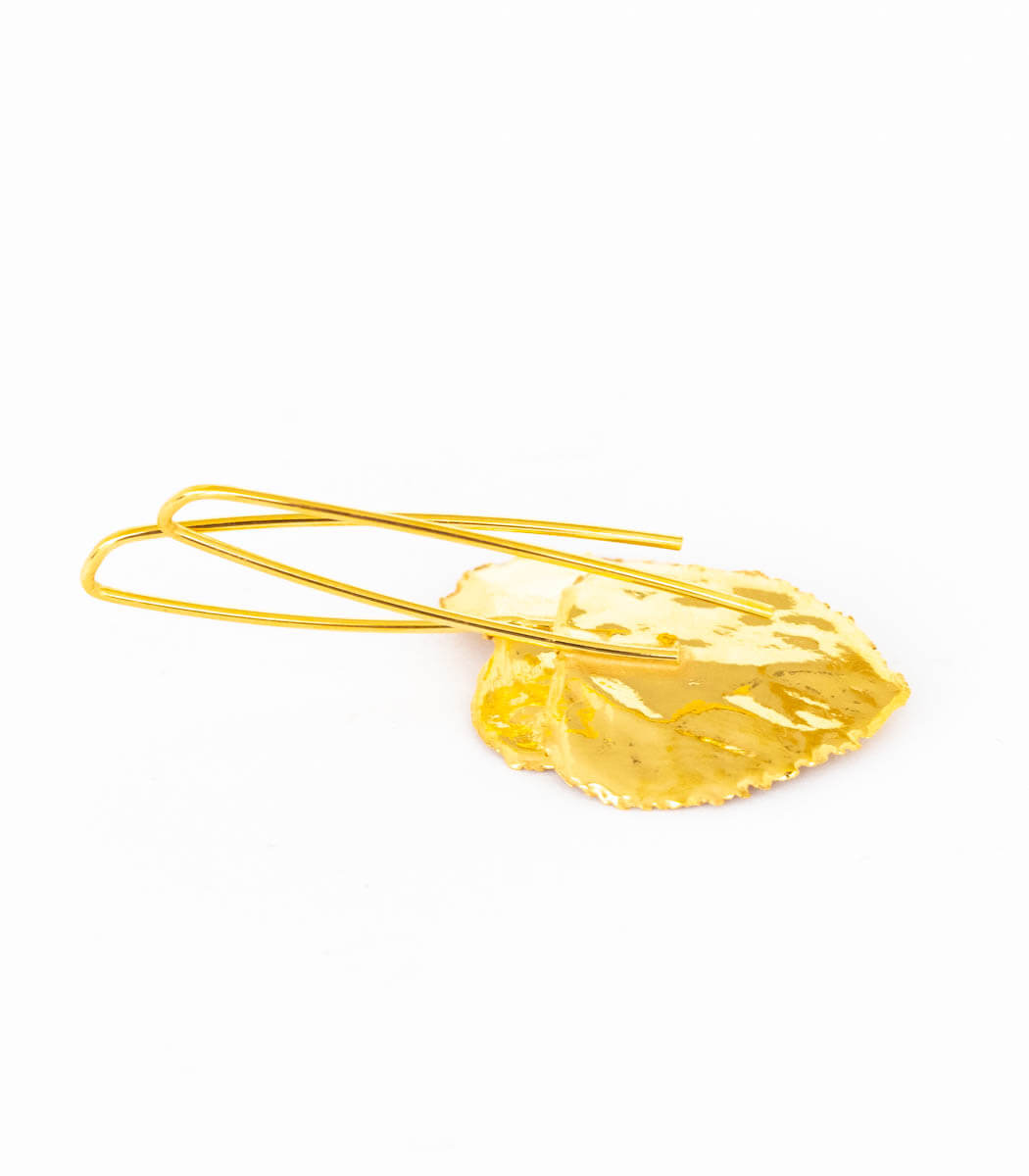Gold Ohrhänger Lindenblatt