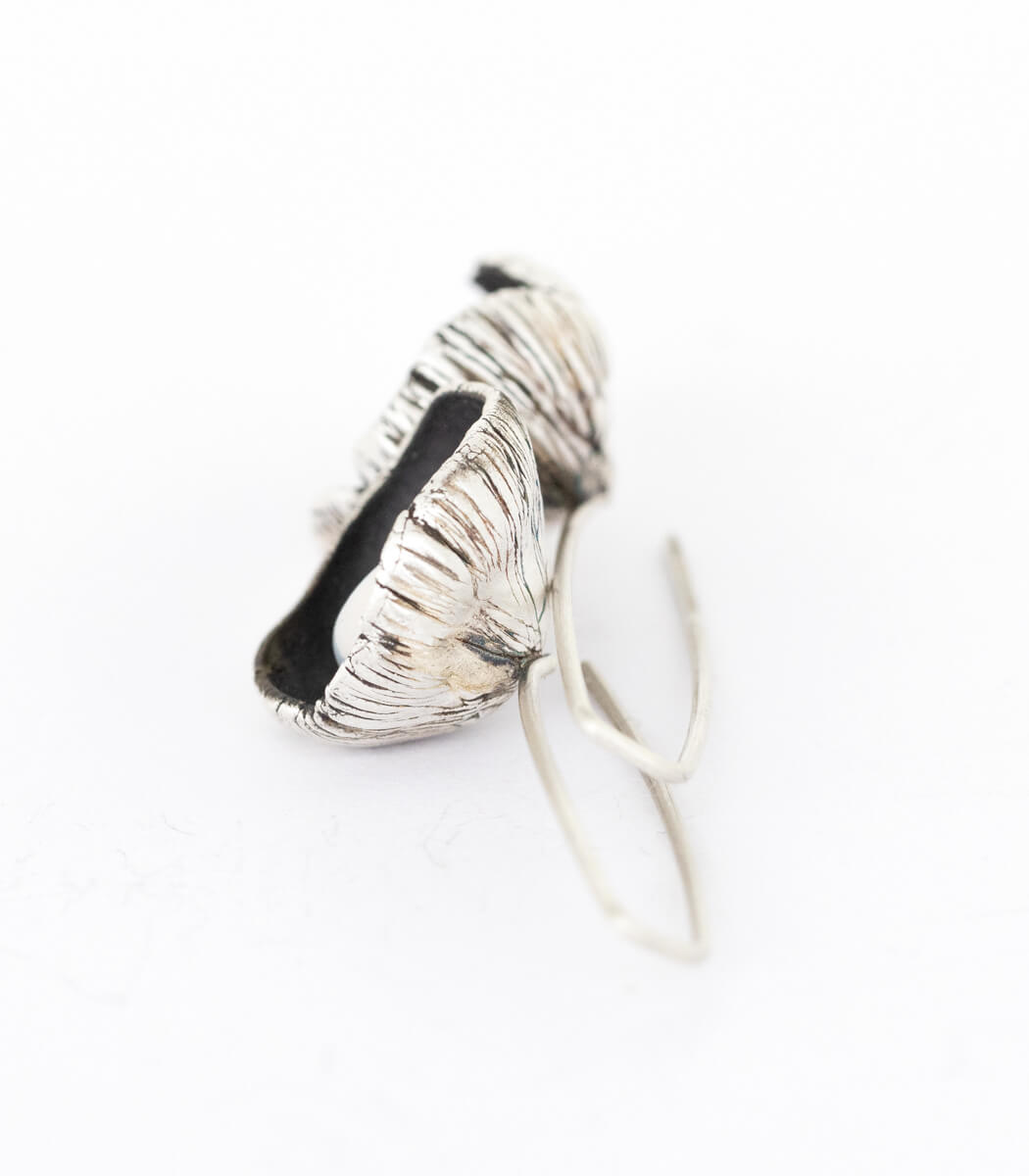 Silber Ohrhänger Blüte Perle