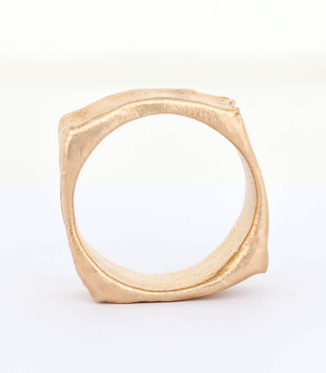 Bronze Ring Steinstruktur Gr. 68