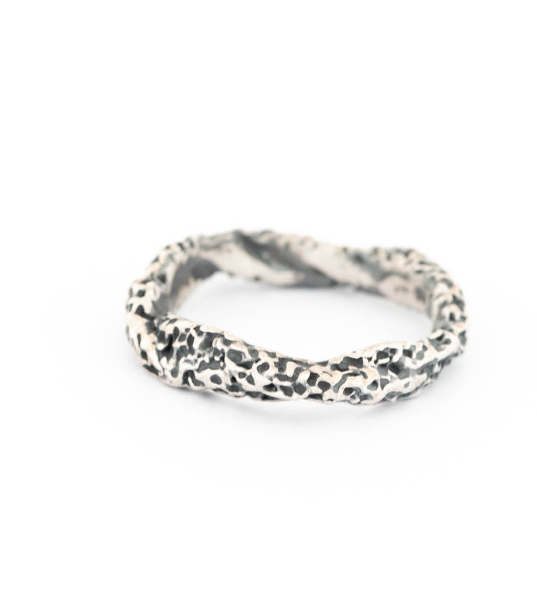 Silber Ring Korallenstruktur schmal Gr. 53