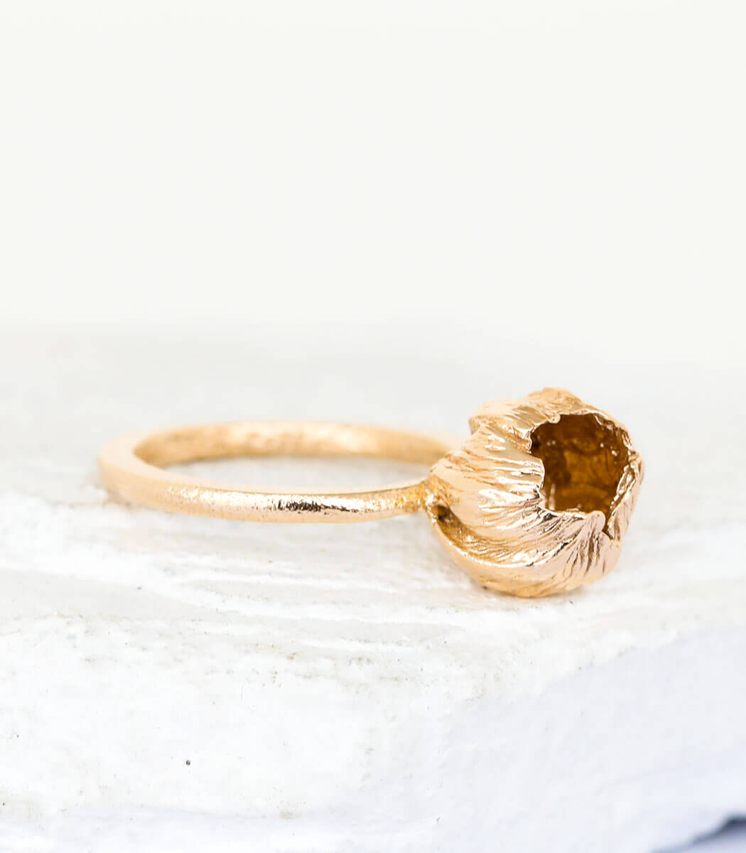 Bronze Ring Blüte Gr. 59