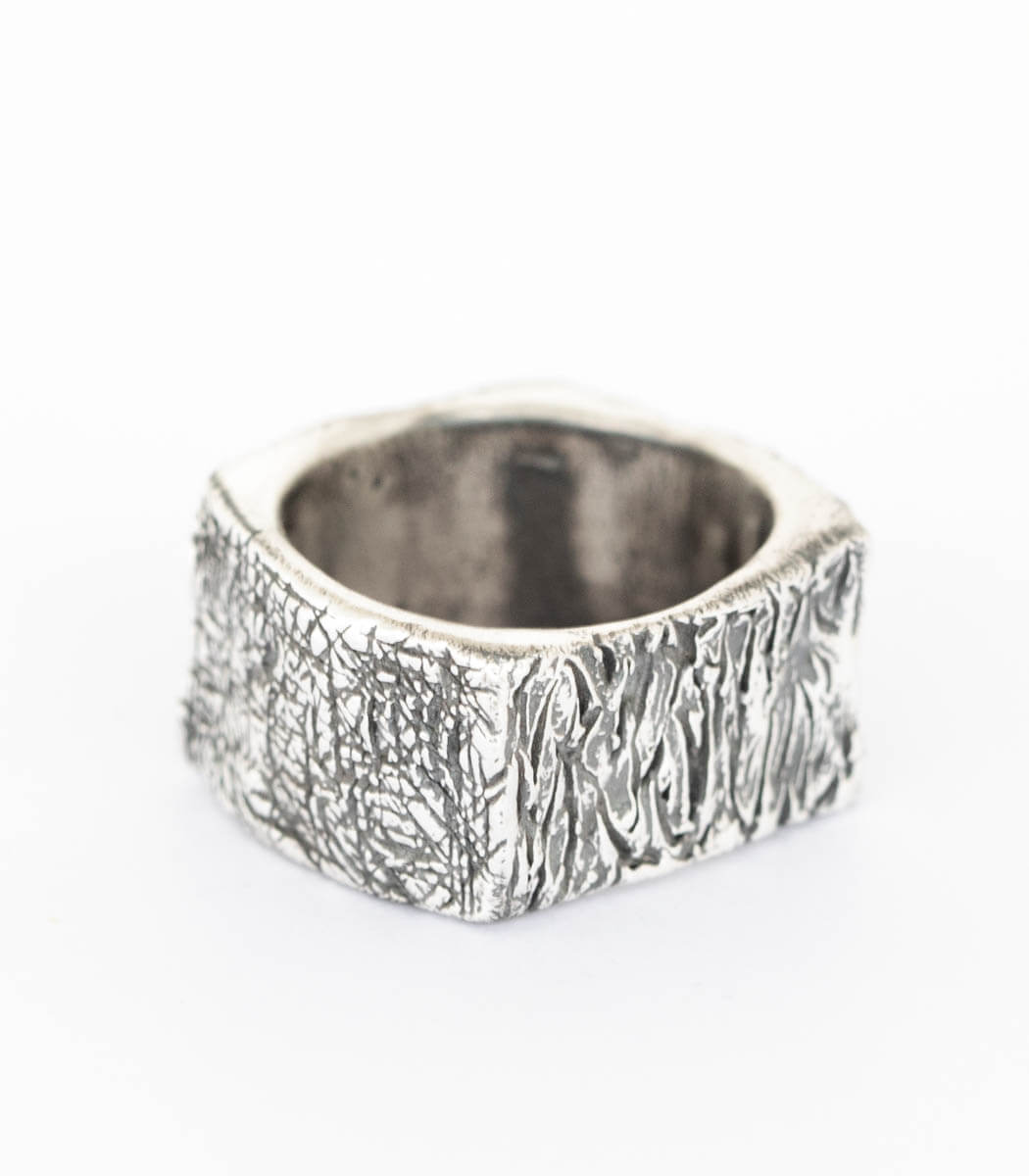 Silber Ring Steinstruktur Gr. 53