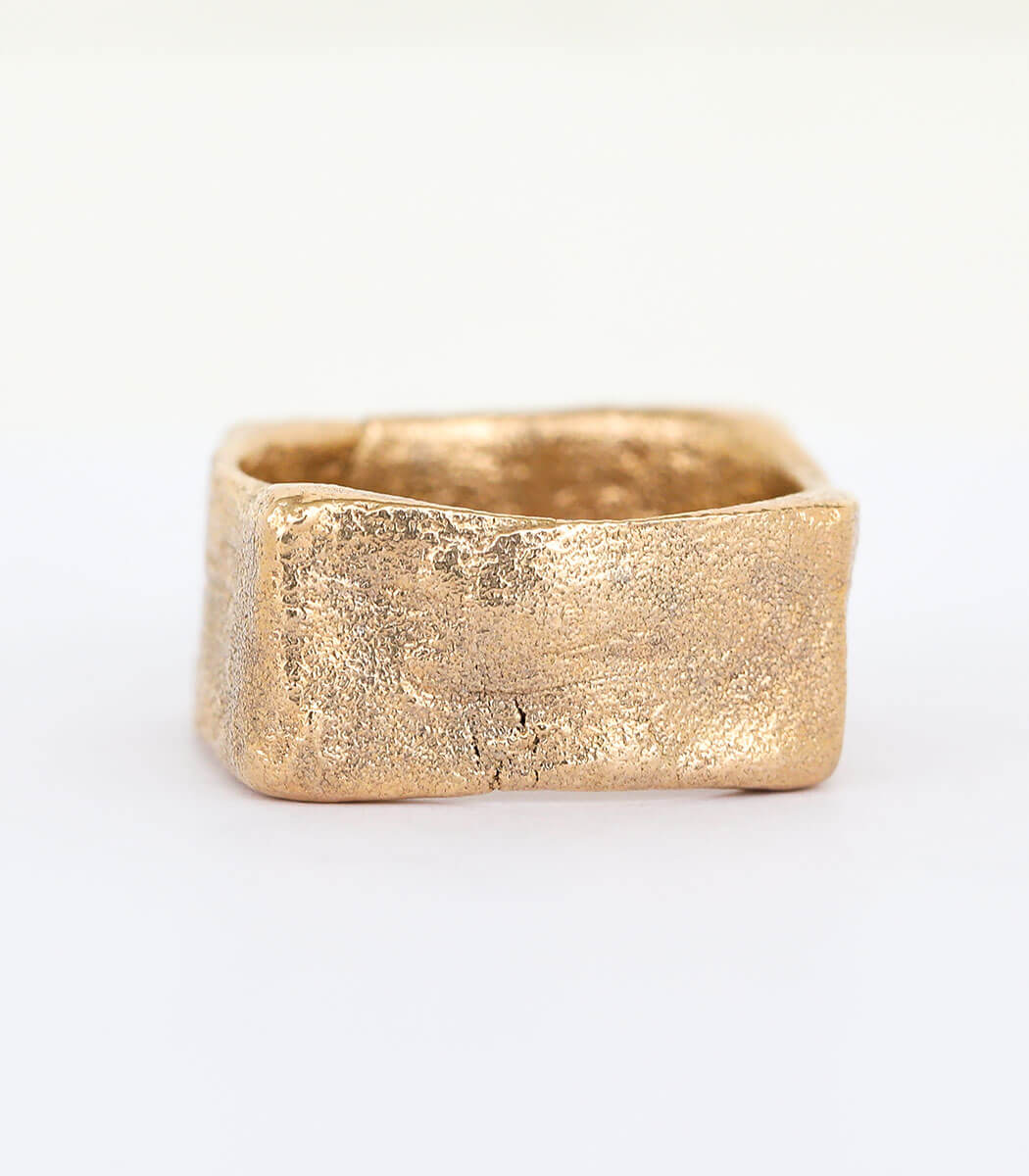 Bronze Ring Steinstruktur Gr. 55
