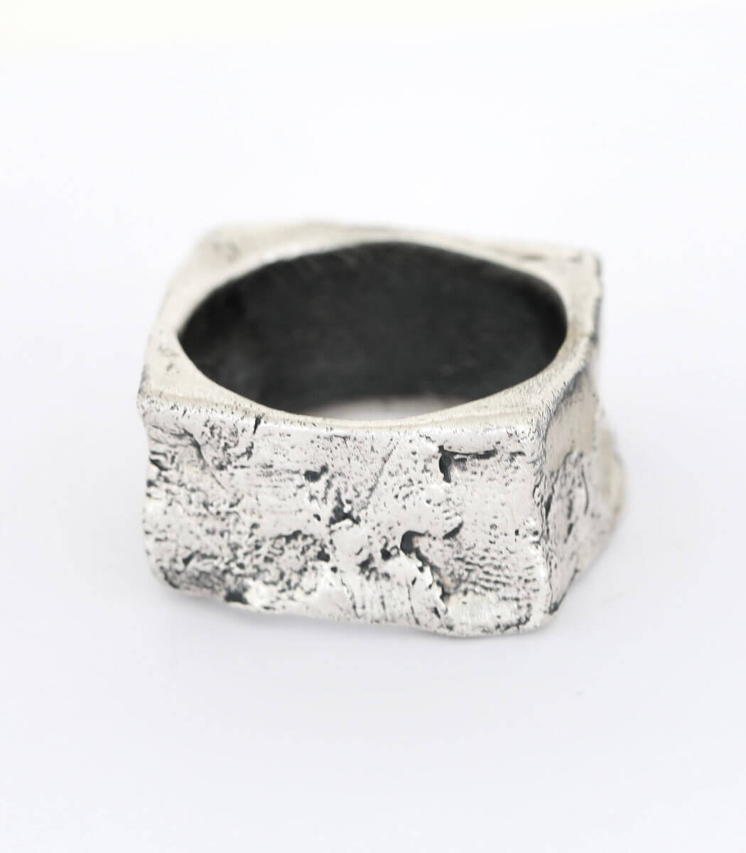 Silber Ring Steinstruktur Gr. 61