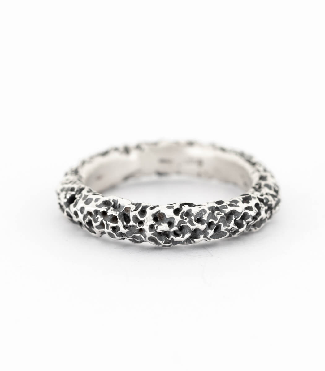 Silber Ring Korallenstruktur schmal Gr. 58