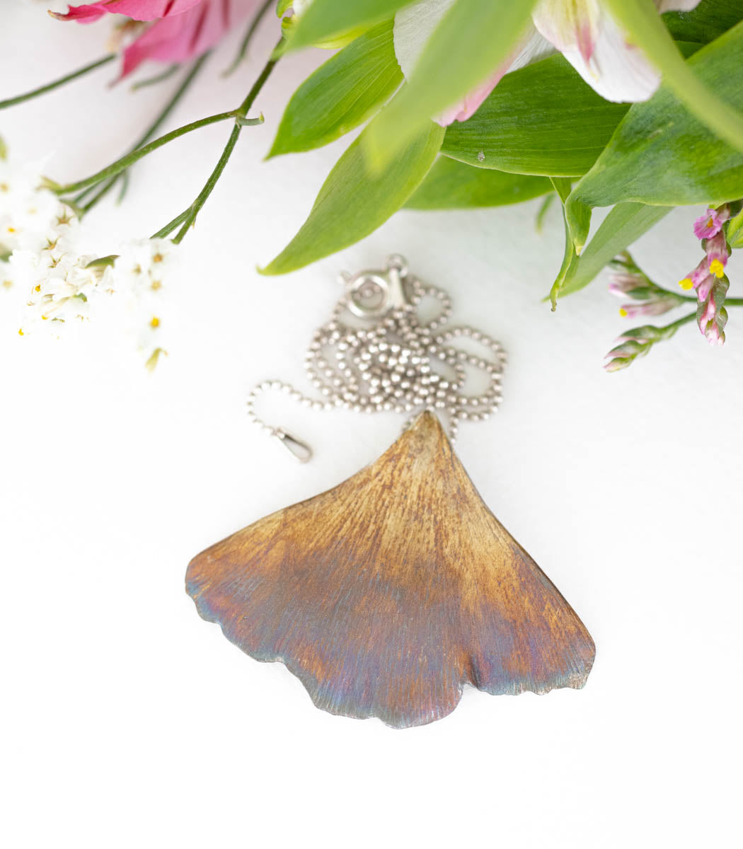 Silber Anhänger Ginkgoblatt