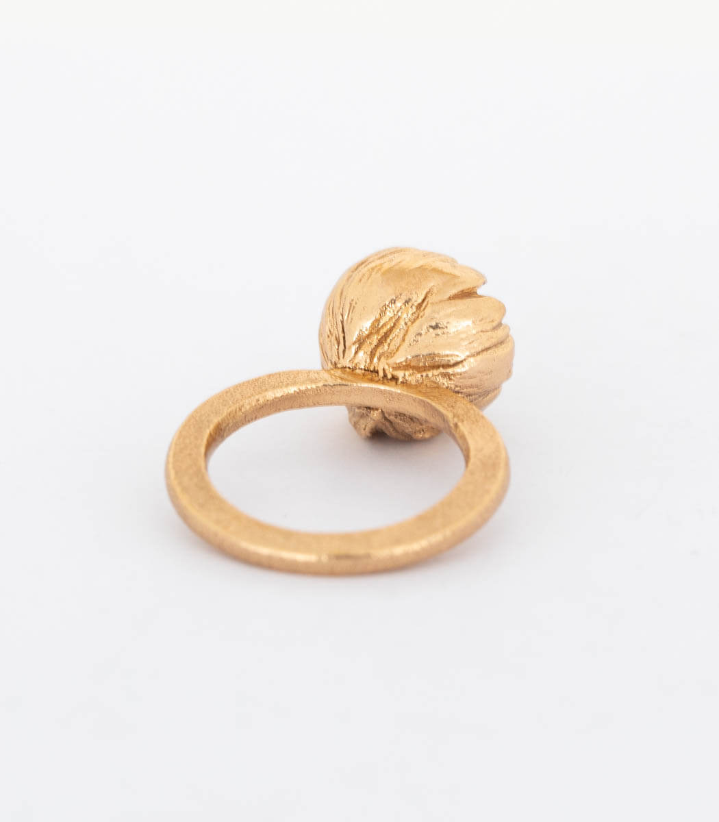 Bronze Ring Blüte Gr. 49