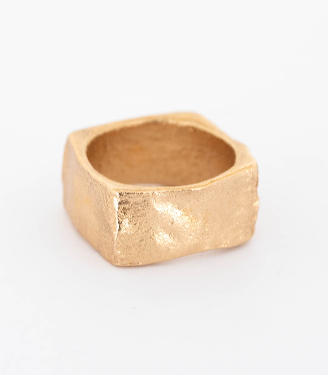 Bronze Ring Steinstruktur Gr. 56