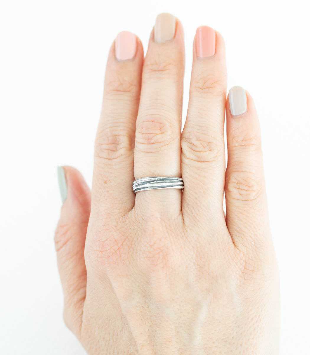Silber Ring Gras Gr. 56