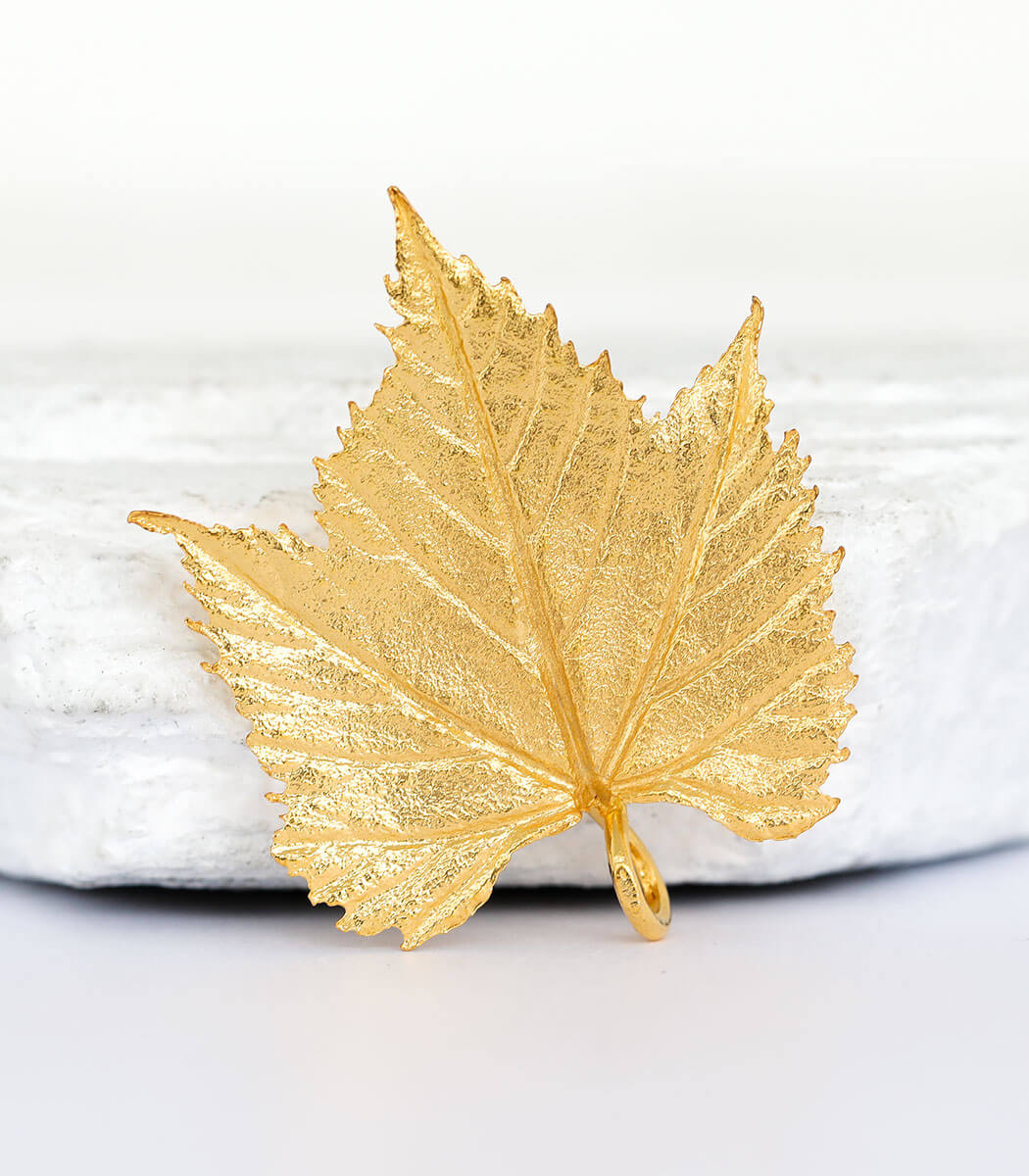 Gold Anhänger Weinblatt