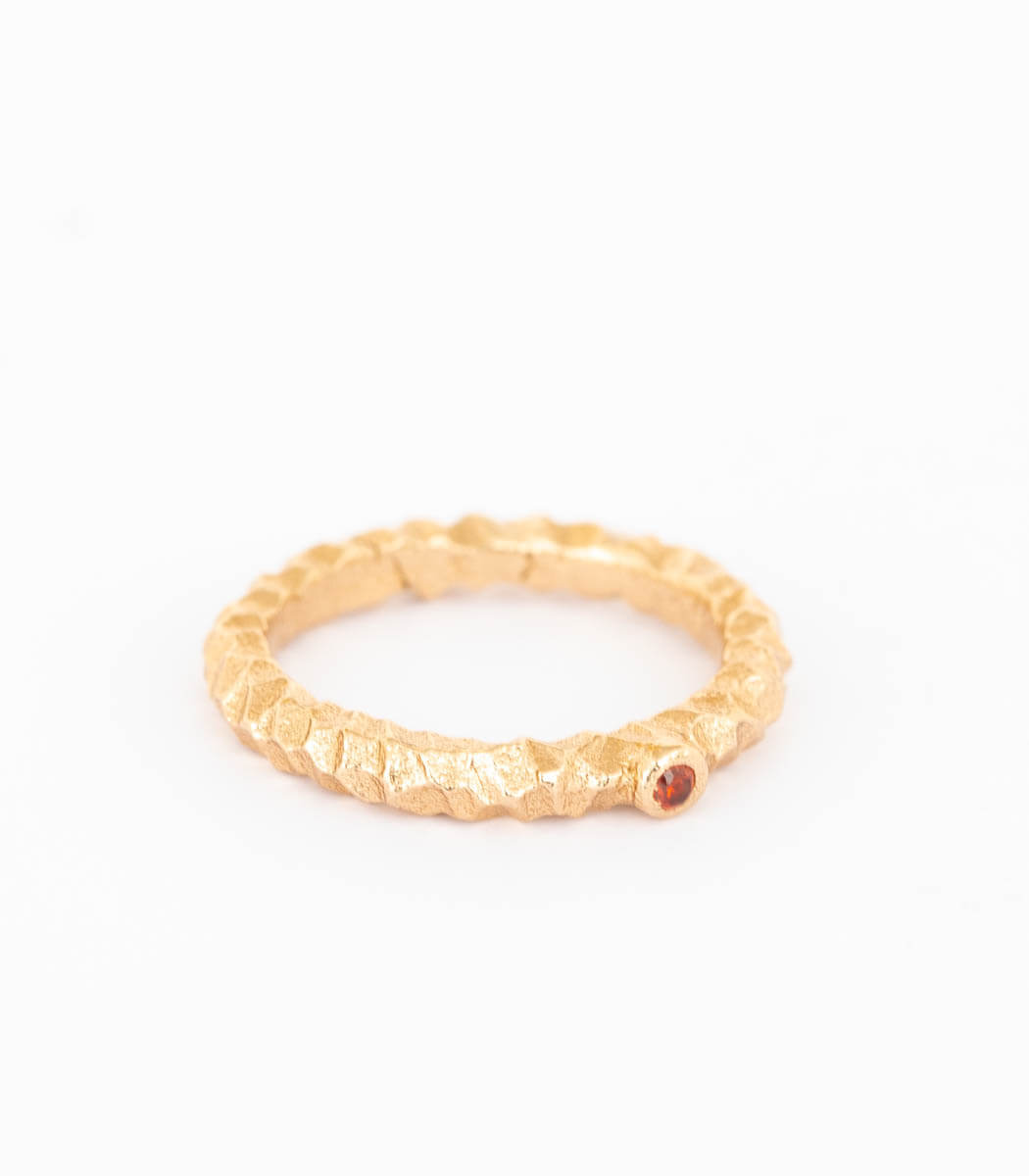 Bronze Ring facettiert Gr. 56