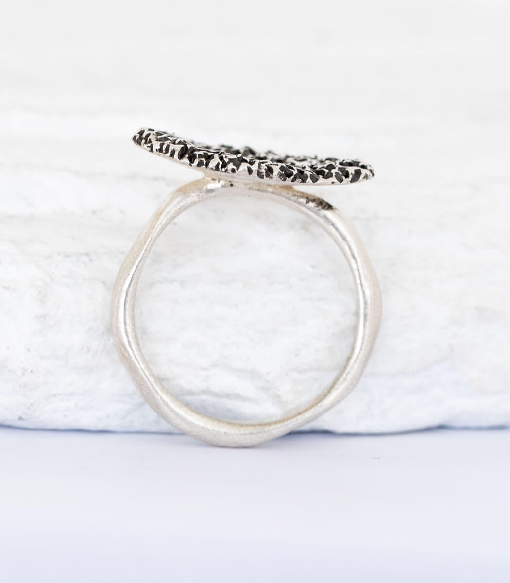 Silber Ring Korallenstruktur Gr. 54
