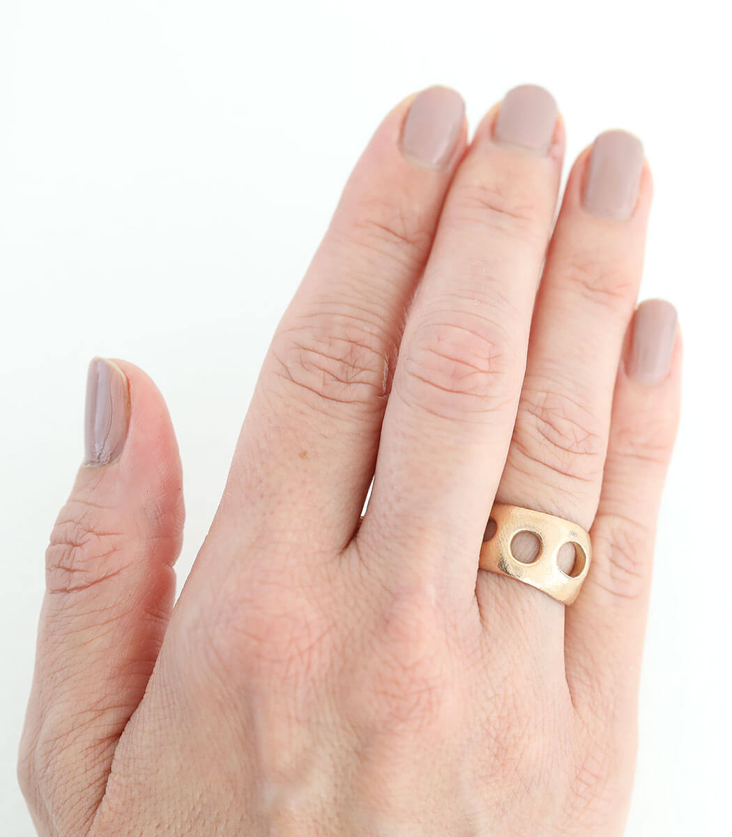 Bronze Ring Lochgestein Gr. 54