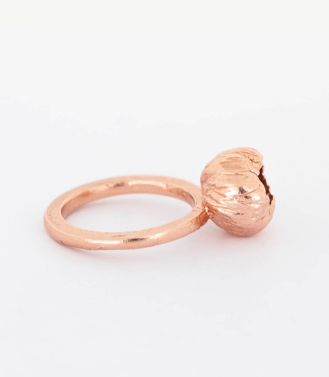 Bronze Ring Blüte Gr. 56