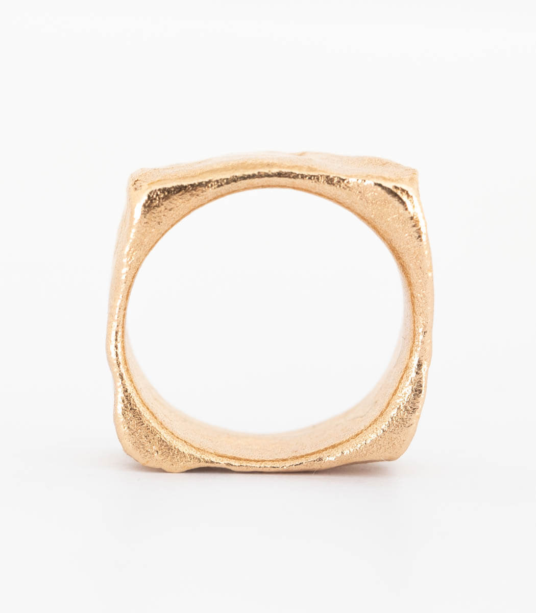 Bronze Ring Steinstruktur Gr. 56