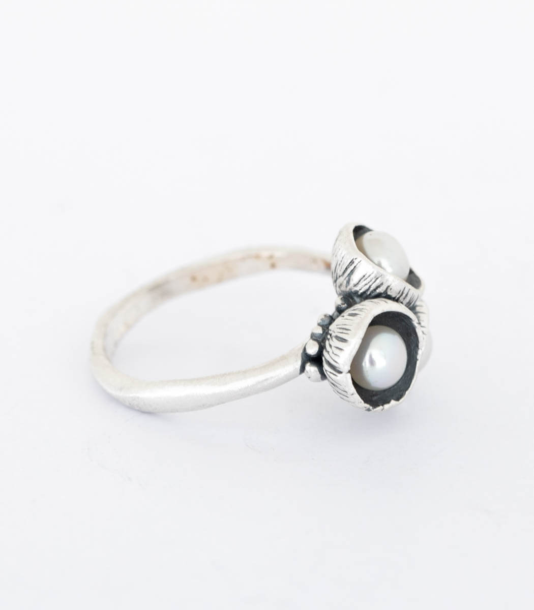 Silber Ring Blütenkelch Gr. 57