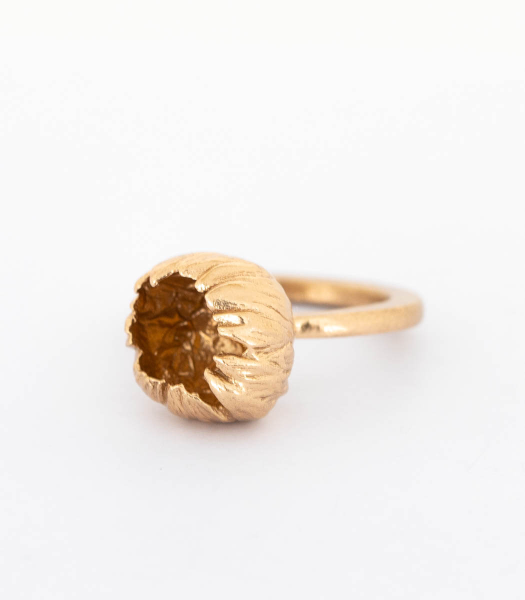 Bronze Ring Blüte Gr. 49