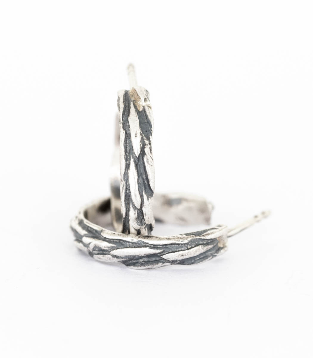 Silber Creolen Gräser