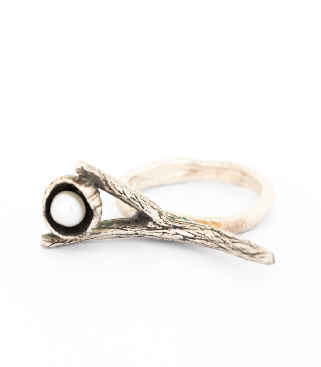 Silber Ring Blütenkelch Gr. 55