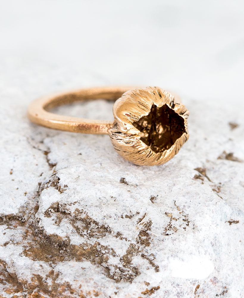 Bronze Ring Blüte Gr. 50