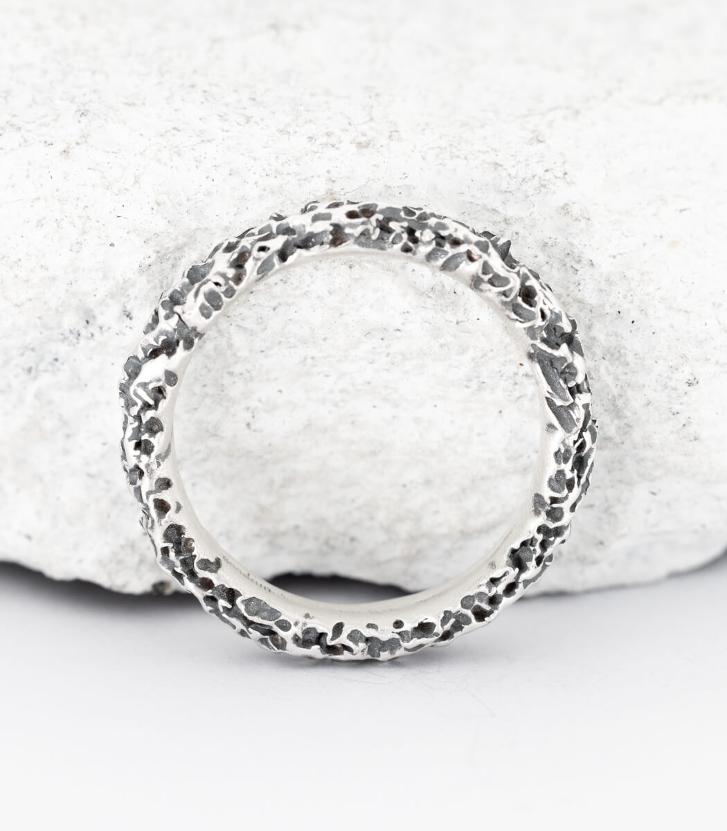 Silber Ring Korallenstruktur schmal Gr. 58
