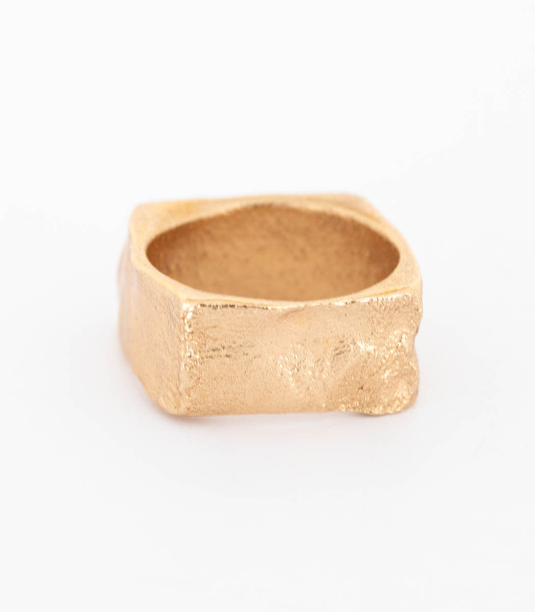 Bronze Ring Steinstruktur Gr. 56