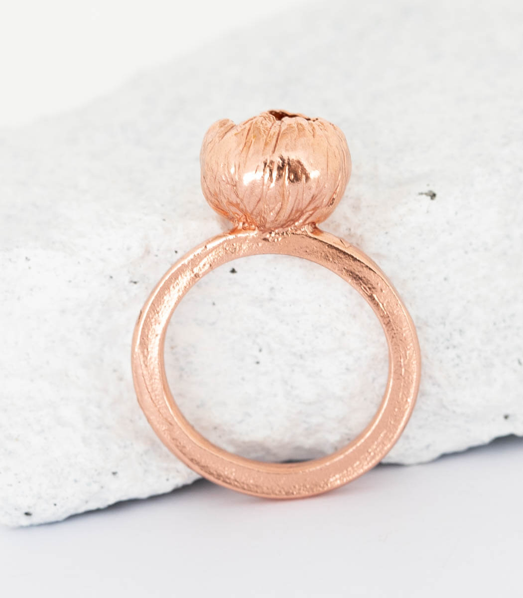 Bronze Ring Blüte Gr. 56
