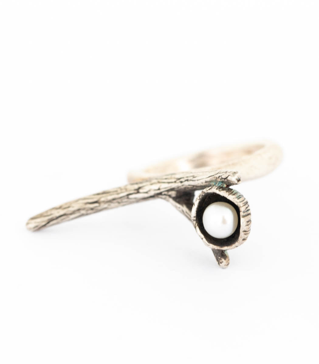 Silber Ring Blütenkelch Gr. 55