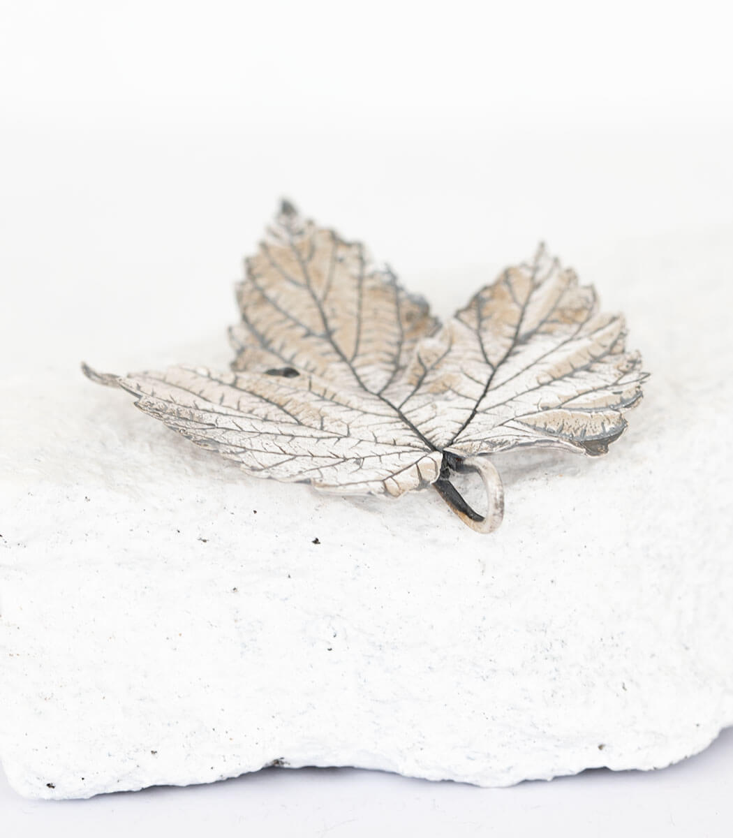Silber Anhänger Hopfenblatt