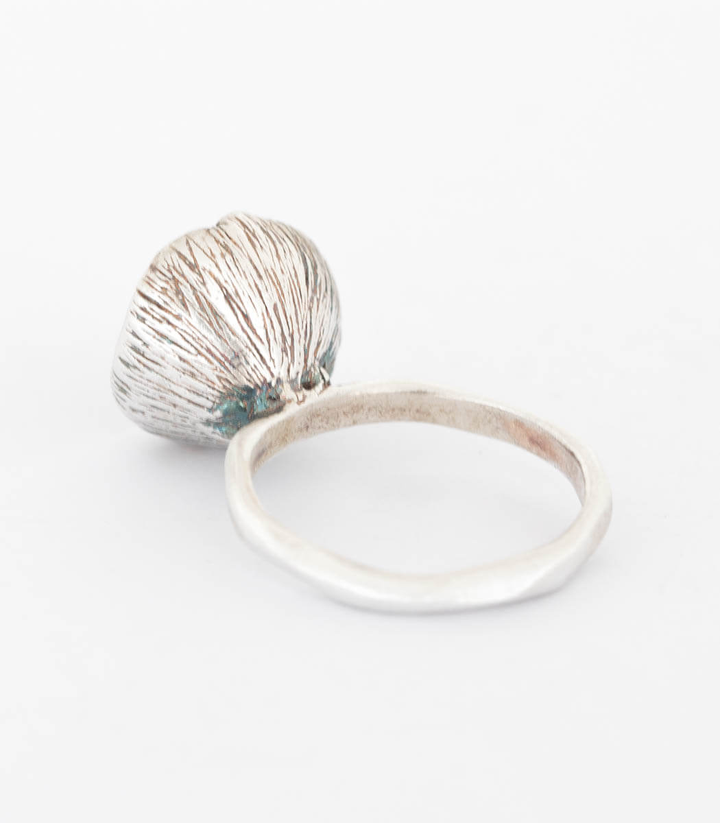 Silber Ring Blüte Perle Gr. 56