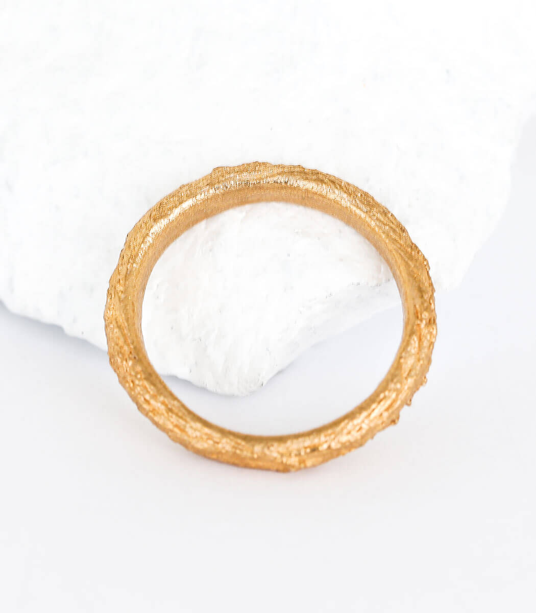 Bronze Ring Baumrinde Gr. 48
