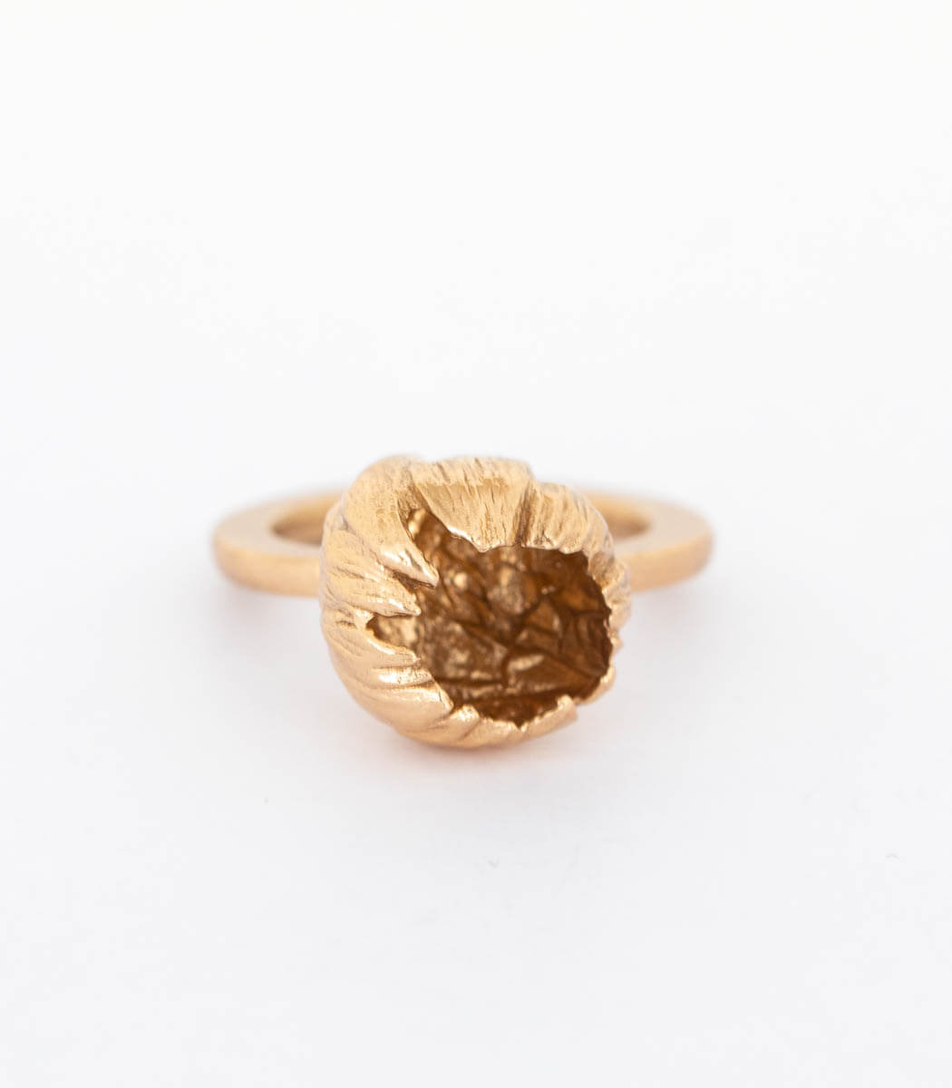 Bronze Ring Blüte Gr. 49