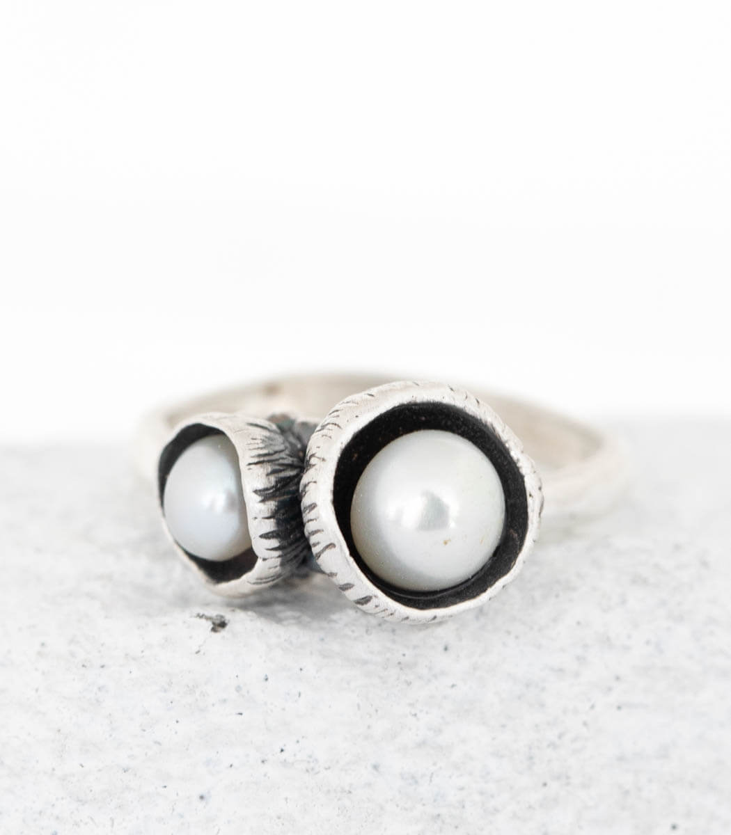 Silber Ring Blütenkelch Gr. 57