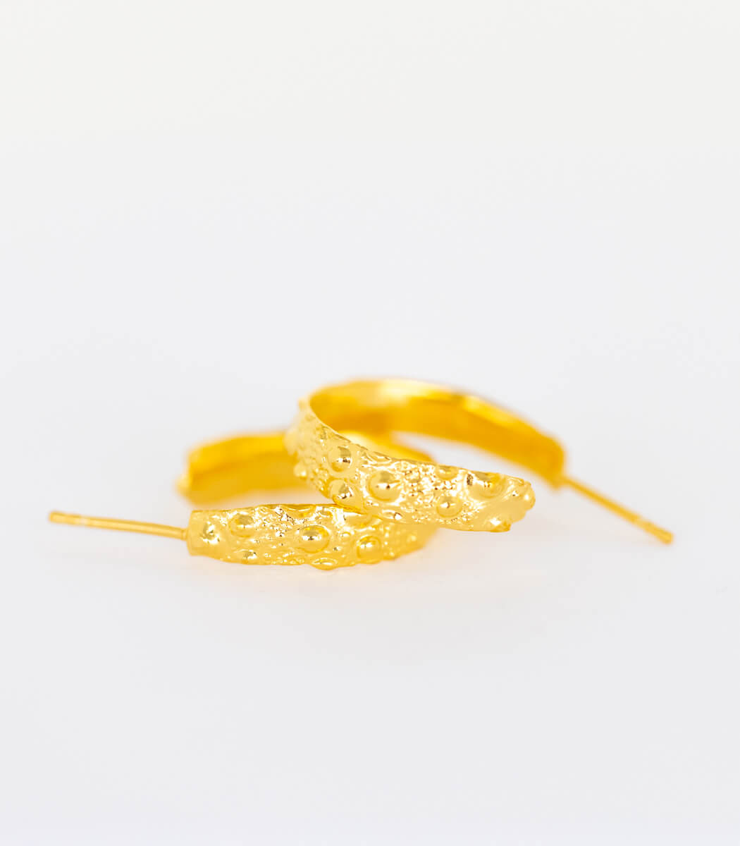 Gold Creolen Seeigel
