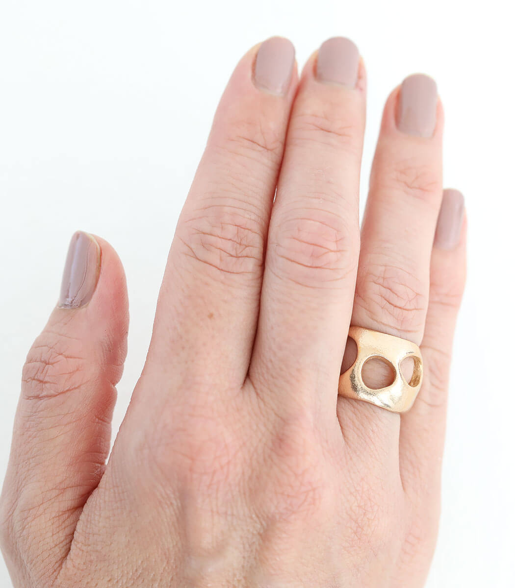 Bronze Ring Lochgestein Gr. 54