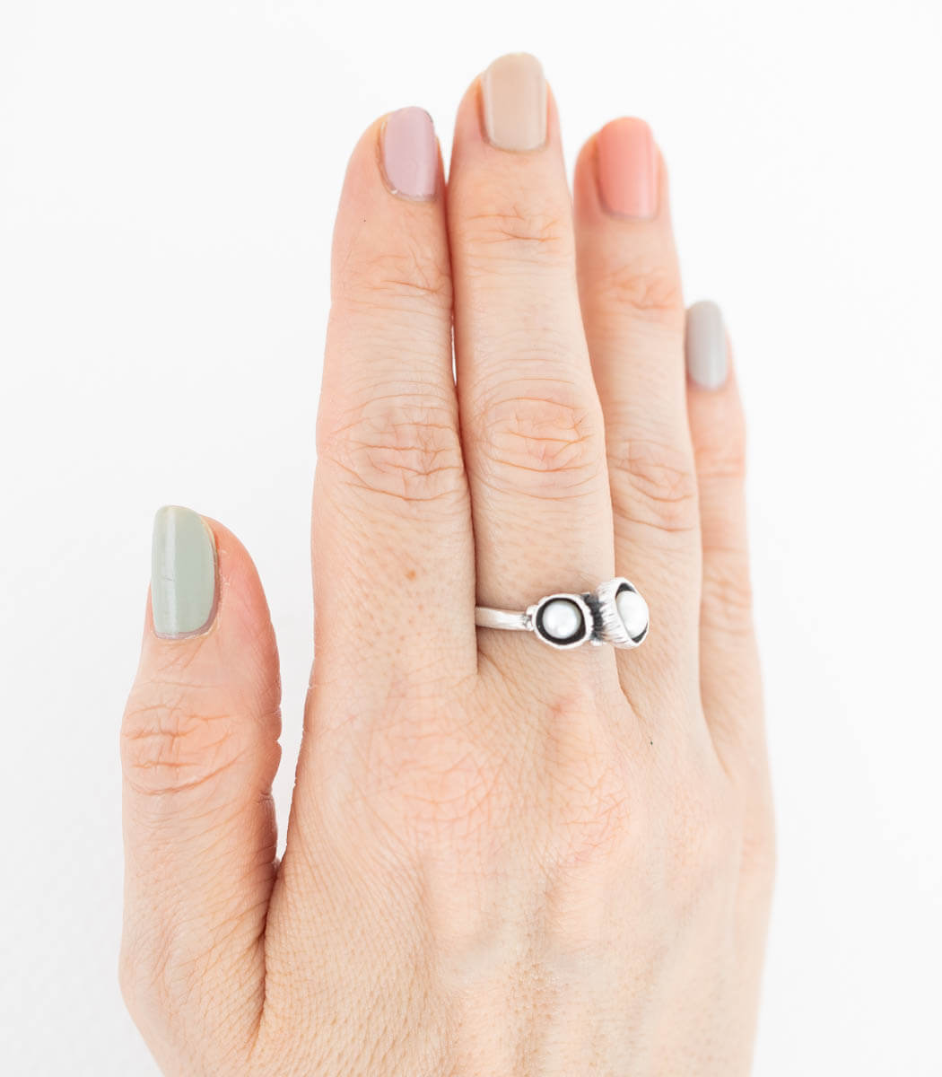 Silber Ring Blütenkelch Gr. 57