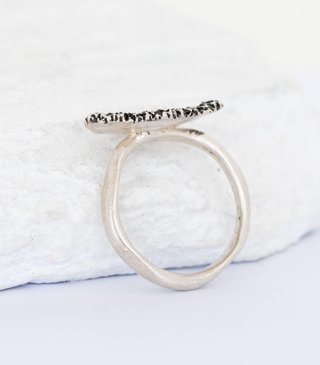 Silber Ring Korallenstruktur Gr. 54