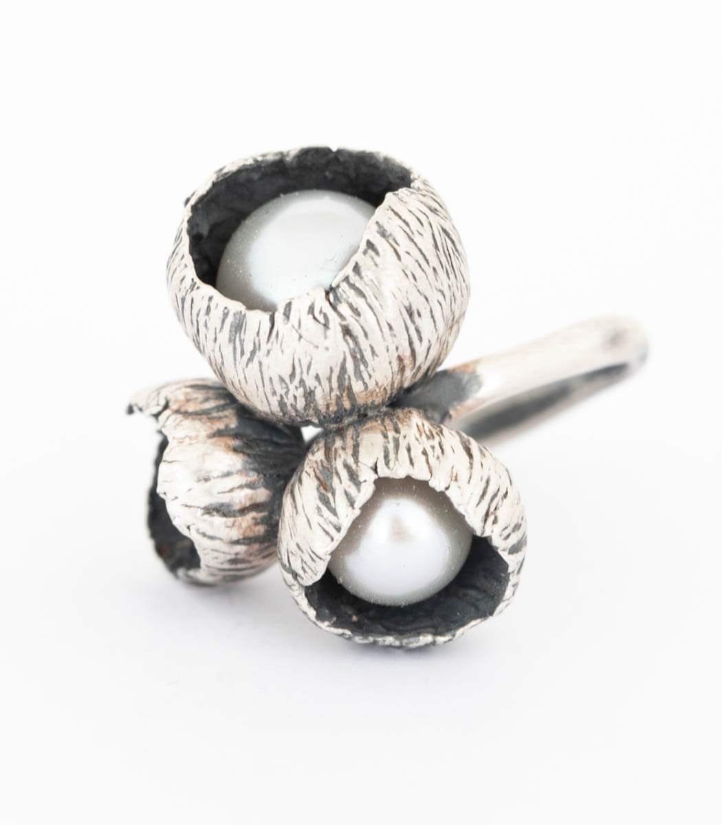 Silber Ring 3 Blüten Gr. 52