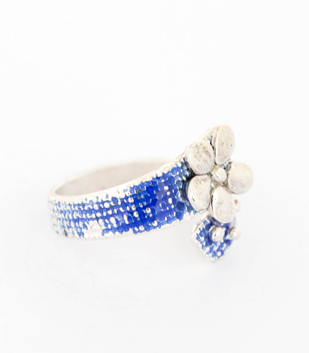 Silber Ring Blume Gr. 55