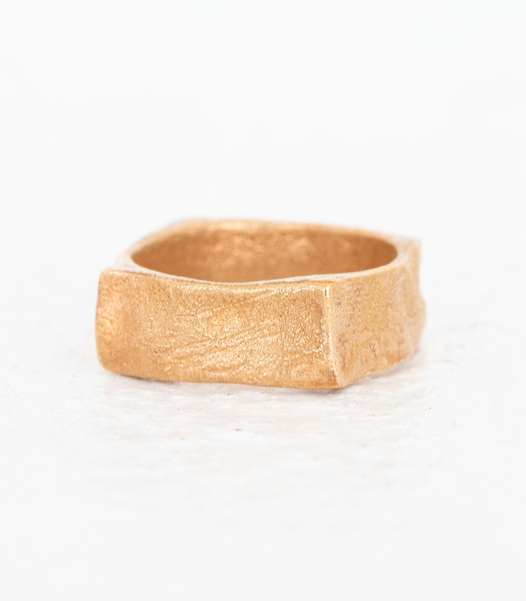 Bronze Ring Steinstruktur schmal Gr. 56