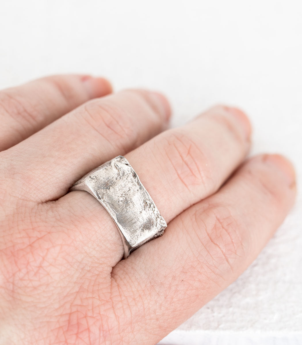 Silber Ring Steinstruktur Gr. 61