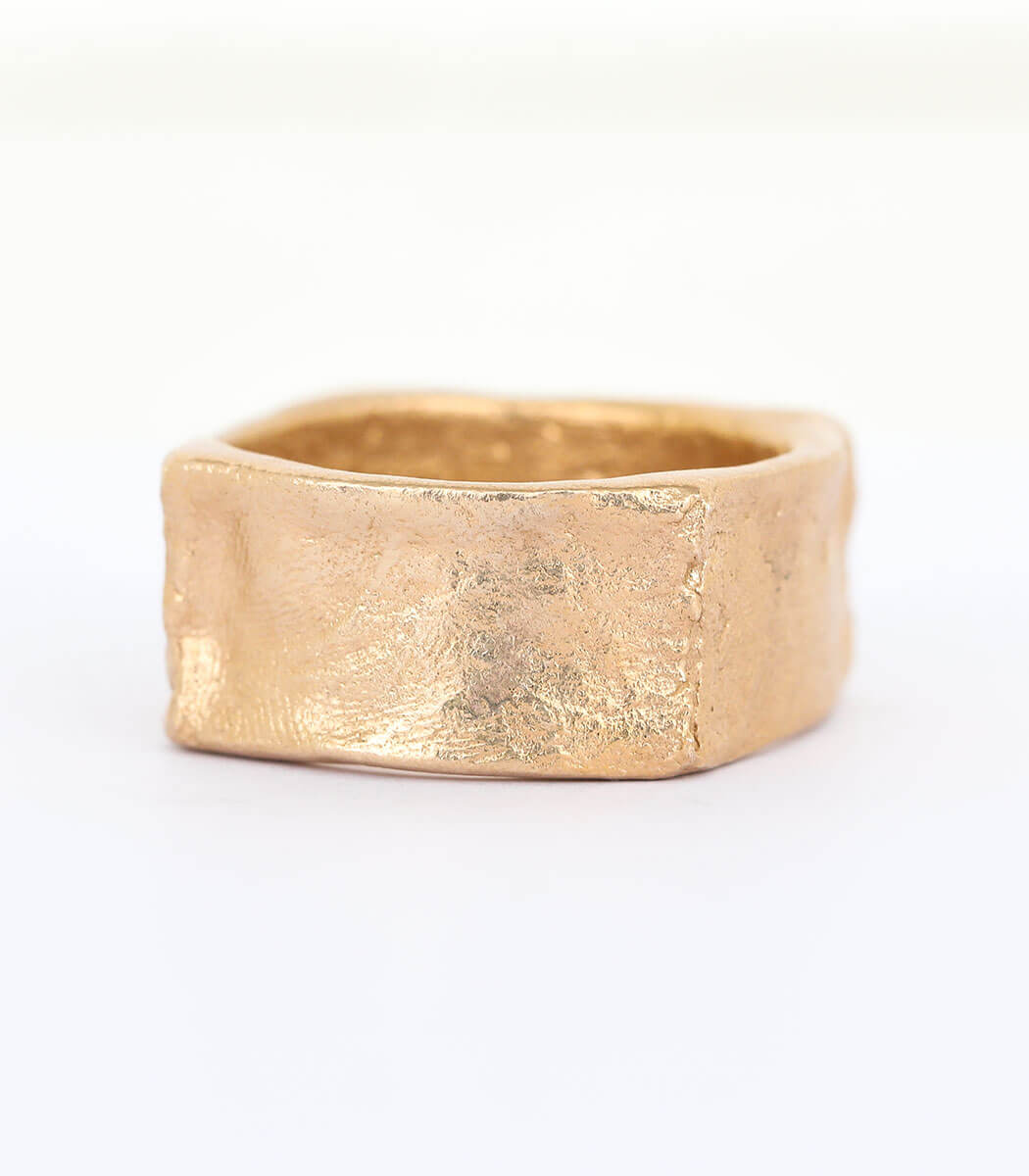 Bronze Ring Steinstruktur Gr. 68
