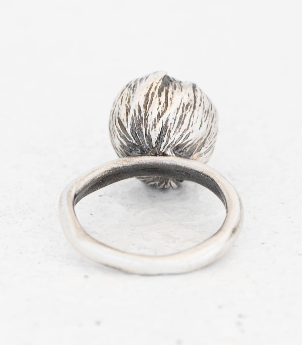 Silber Ring Blüte Perle Gr. 54
